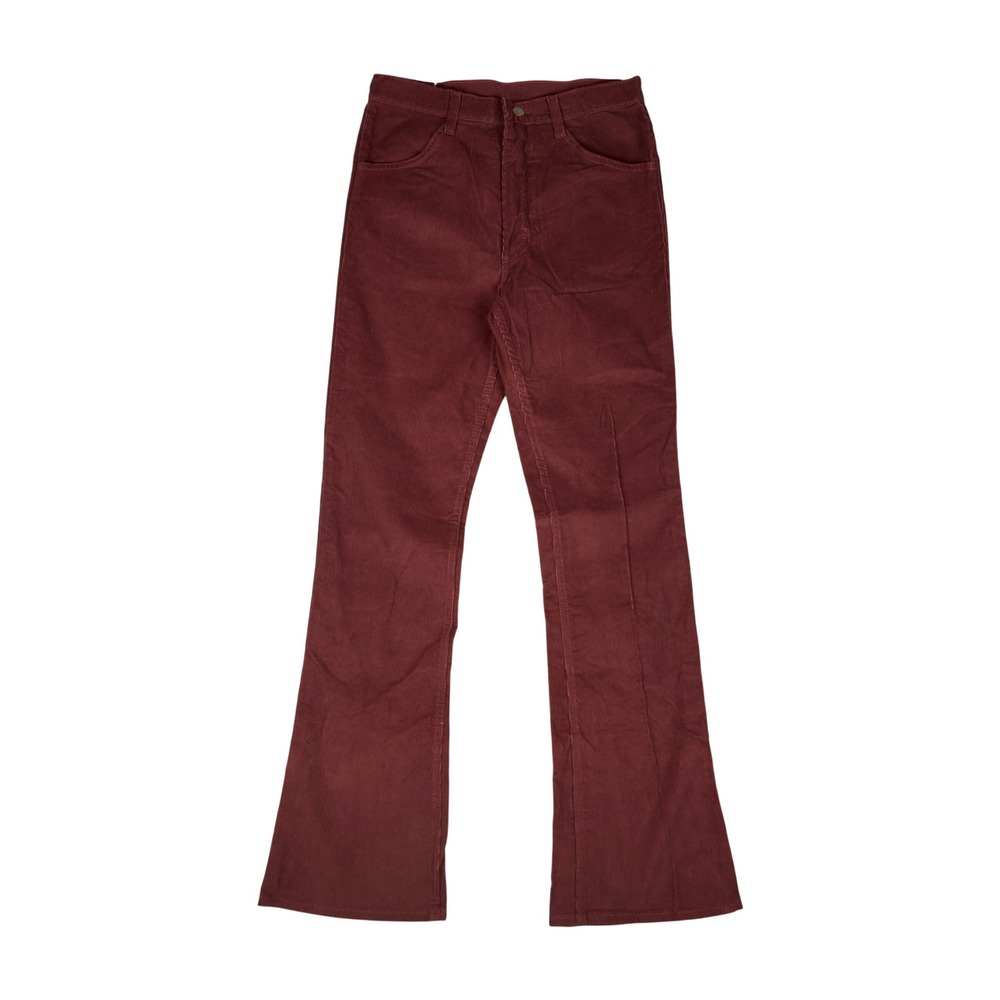 Vtg 70s Sears Thumbs Up Corduroy Pants Mens 30x34 Burgundy Flare Deadstock NOS